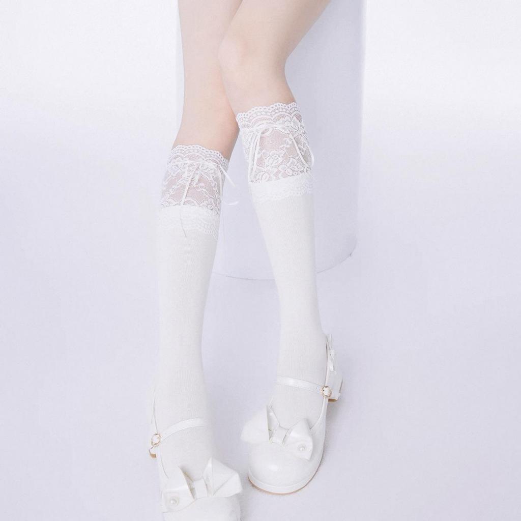 Women's Lolita Princess Lace Trim Over-the-Knee Ballet Slouch Socks