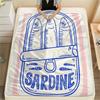 1PC Sardine Print FlAannel Blanket, High Quality Comfortable for All Seasons, Home Decor, Warmth and Comfort