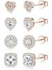 Elegant Rose Gold & Yellow Zircon Square Stud Earrings - Perfect Christmas Gift