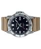 Casio Standardní analogový béžový řemínek z pryskyřice černý ciferník Quartz pánské hodinky MTP-VD01-5E