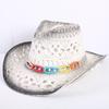 Popular sombrero de vaquero occidental hueco clásico europeo y americano, moda para hombre y mujer, sombrero de paja transpirable para vacaciones, protección solar