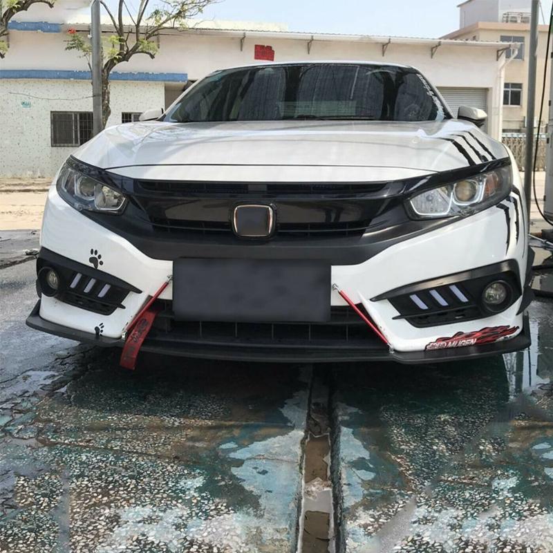 Adjustable Front Bumper Lip Splitter Strut Rod Tie Support Bars Spoiler - View #5