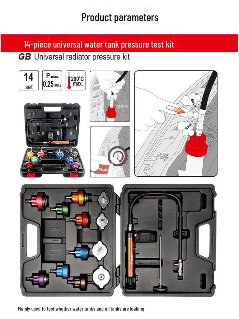 YATO Coolant Vacuum Pressure Changer & Leak Tester Tool for Automobiles