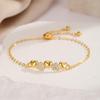 Peach Heart Zircon Pendant Women's Bracelet Necklace - European & Korean Style