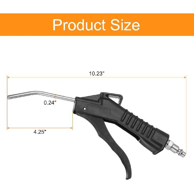 HARFINGTON 2pcs Air Blow Gun High Flow Air Compressor Blow Gun with 1/4" NPT Male Air Plug and Angled Bent for Industrial Household Air Tools