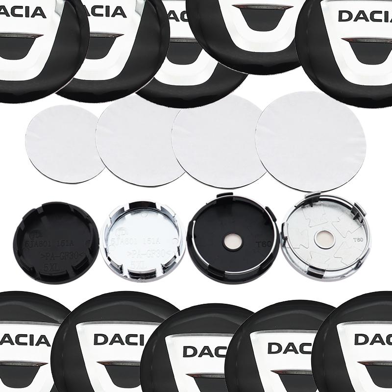 

4pcs 56mm 60mm 65mm 68m car emblem Wheel Center Hub Cap Rim refit Creative badge covers decoration sticker accessories For DACIA 68mm black cap