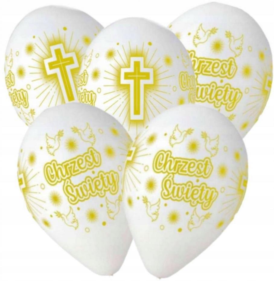 Premium Baptism Balloons, 12 Inches / 5 Pcs
