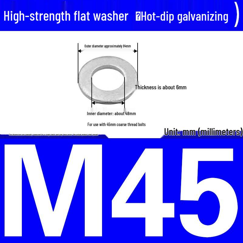 Thickened Hot-Dip Galvanized Washer & Nut Set with Spring Washers, M6-M42