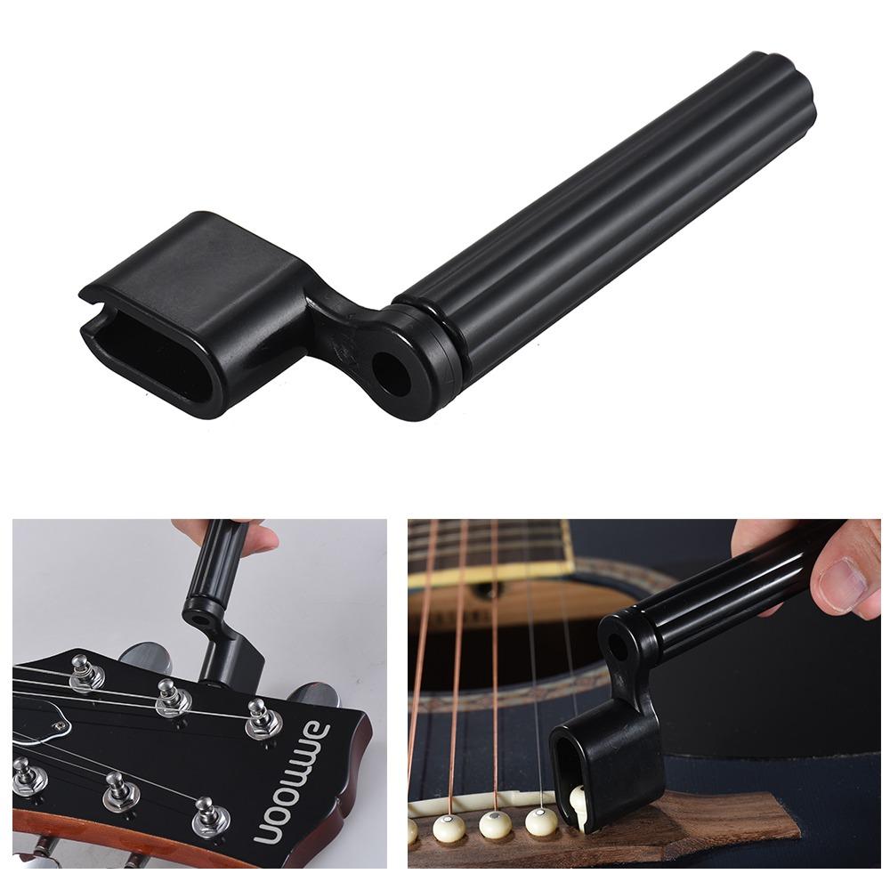3PCS Plastic Material Bridge Pin Puller Black Color Guitar Peg Winder  Guitar Bass String Change