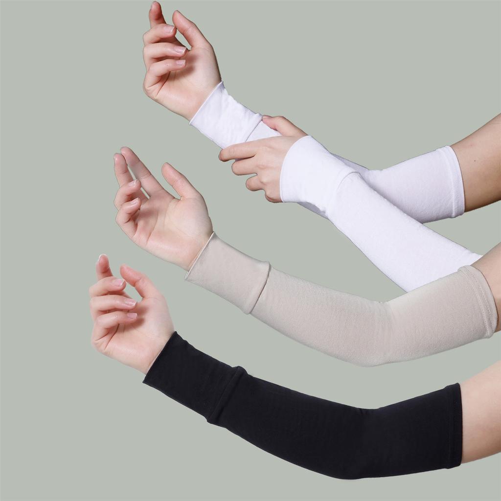 Long Cotton Fingerless Gloves Sunproof Arm Sleeves for Women Outdoor Activity Sun Protections and Comfortable Armwear