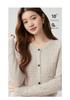 Round Neck Hollow Cashmere Cardigan - 2026 Autumn Women's Elegant Single-Breasted Versatile Warm Outerwear