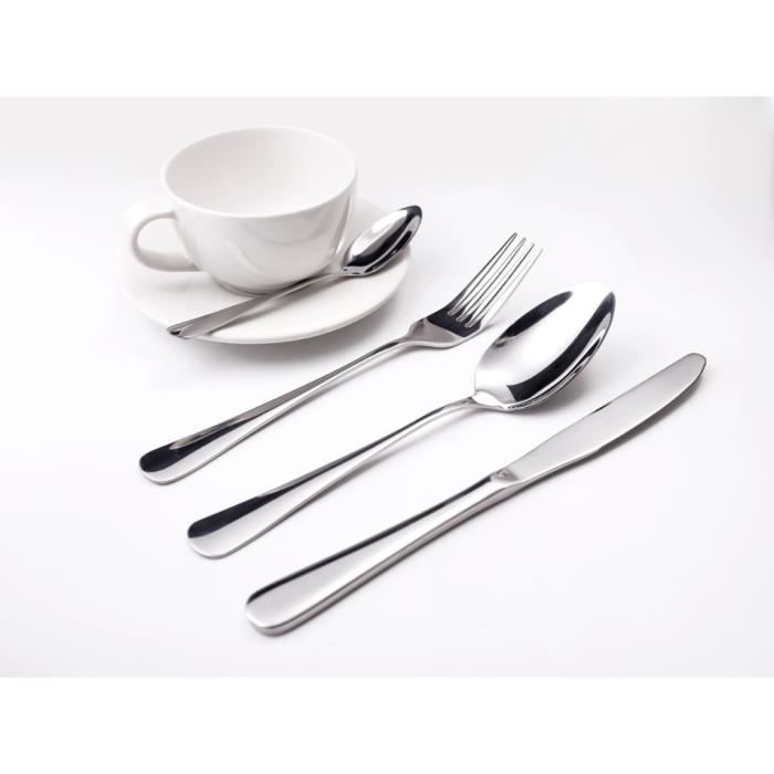Cutlery Set - Stainless Steel - 24 Pieces - Stainless Steel - Dishwasher Safe - Silver
