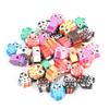 50 pcs Polymer Clay Animal & Fruit Style Mixed Color Flat Round Beads for DIY Bracelet Jewelry