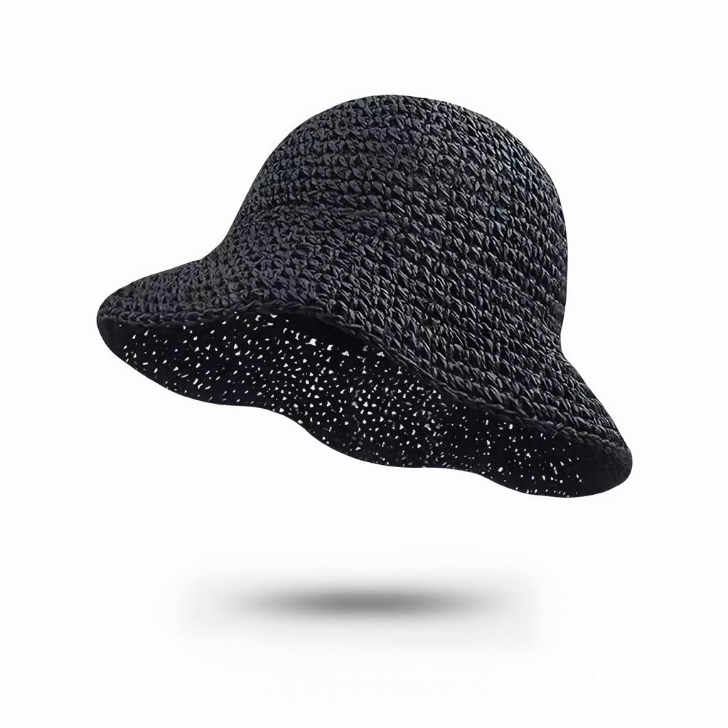 Women Hat Pure Handmade Woven Straw Breathable Summer Sunshade Hat UV Protection Seaside Vacation Fisherman Hat