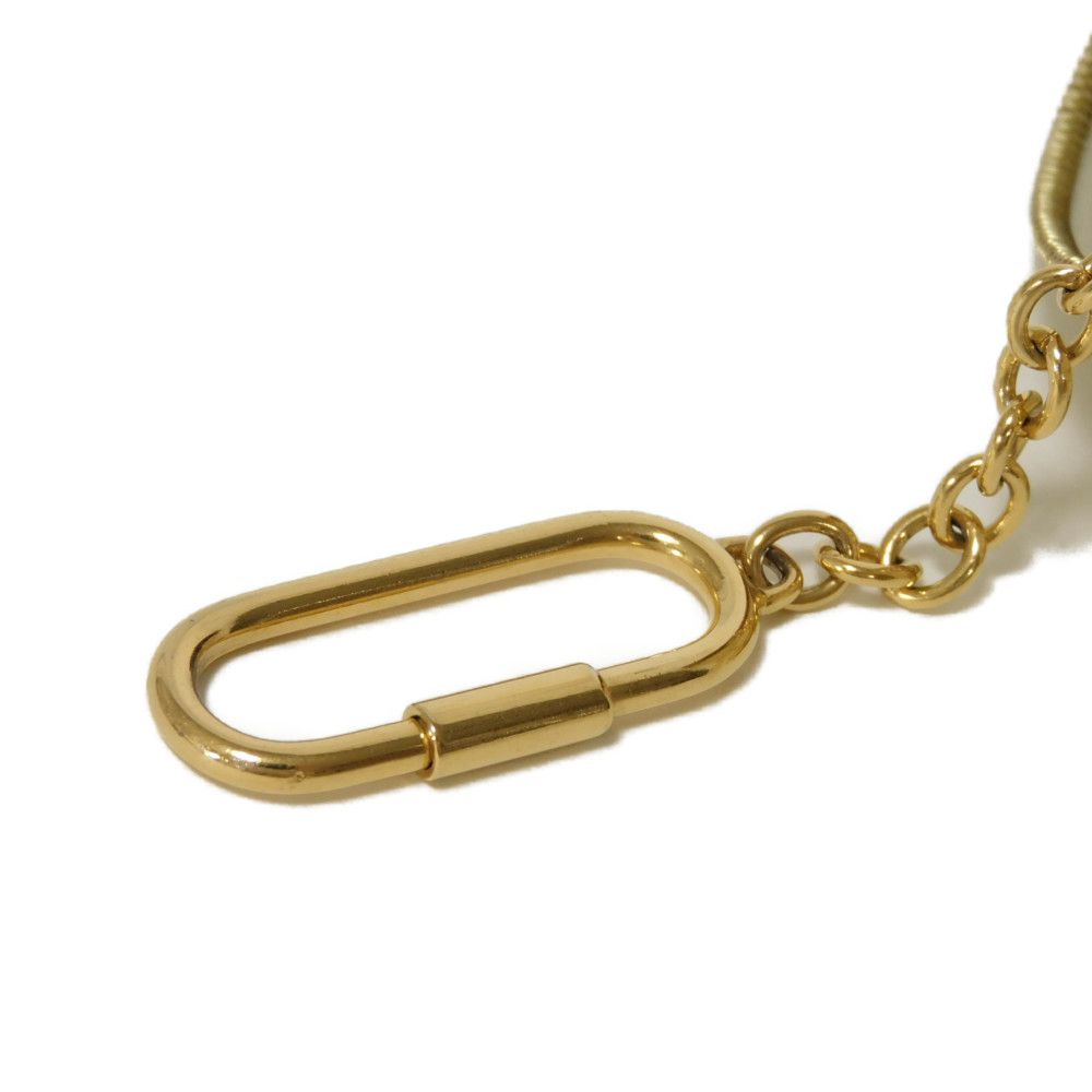 Used 10431 Logo Coin & Card Case 10C662CA2.01BC 7943 Macadam Arc de Triomphe Ivory Gold Key Ring White Unisex from