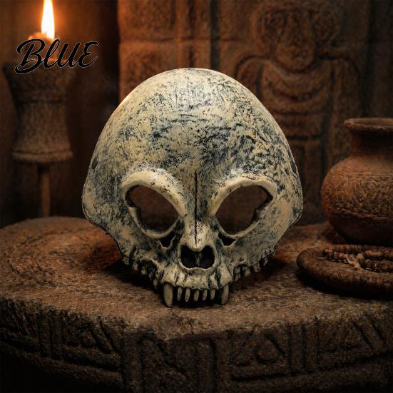 Masque Crâne Adulte Masque Halloween Demi-Visage Horreur avec Sangle Réglable Fête Masquée pour Hommes Adultes Accessoires de Costume Cosplay