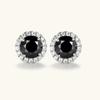 6mm Black Round Halo Moissanite Stud Earrings for Women Men Original 925 Sterling Silver D/VVS1 Diamond Luxury Jewelry With GRA