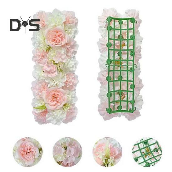 Simulated Flowers Combo Artificial Flowers In Rows Realistic Faux Silk Flowers with Back Frame for DIY Wedding Arch Backdrop Party Decor