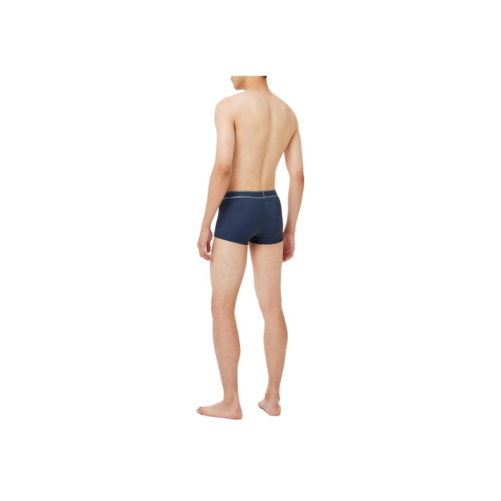 Calvin Klein Logo Elastic Mid-Rise Breathable Boxer Briefs Men underwear Navy-Blue NB4055-PPK