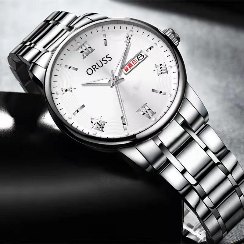 Time Personalized Waterproof Men'S Large Unique Dial Design Business Men'S Watch Soft Steel Belt Trendy Men'S Watch