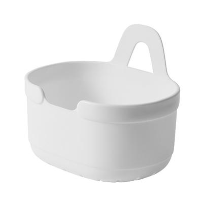 Hängender Aufbewahrungskorb für die Wand mit Bodenablaufloch Wandorganizer mit Haken für Küche Badezimmer Weiß