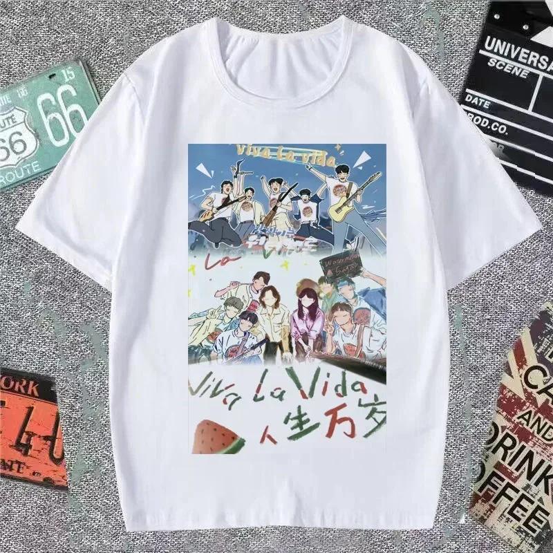 2026 Korean Style Simple Watermelon Sugar Choi Hyun Wook Hip Hop Kpop Raper Twinkling Shiny Short Sleeve Kid Tshirts Unisex