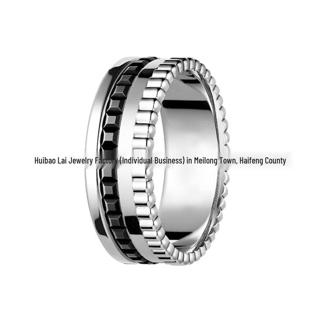 Bao Jia Shi Rotating Couple Rings: Rose Gold with Starry Design