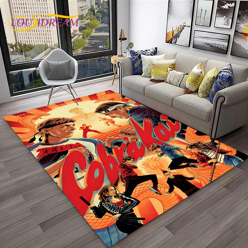 3D Cobra Kai Amanda TV Karate HD-Teppich für Zuhause, Wohnzimmer, Schlafzimmer, Sofa, Fußmatte, Dekor, Kinderspielbereich, Teppich, rutschfeste Bodenmatte