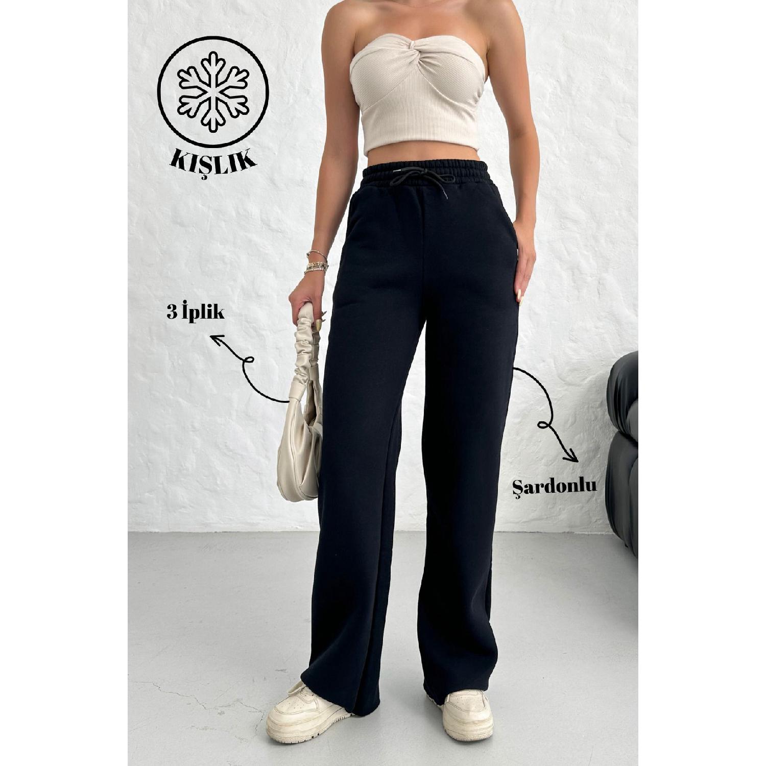 

Woman Black High Waist Winter Fleece Plenty Of Trotters Underneath S бордовий