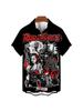 Shirts For Men Vintage Horror Skull Rocker 3d Print Gothic Rockabilly Hawaiian Shirt Short Sleeve Top