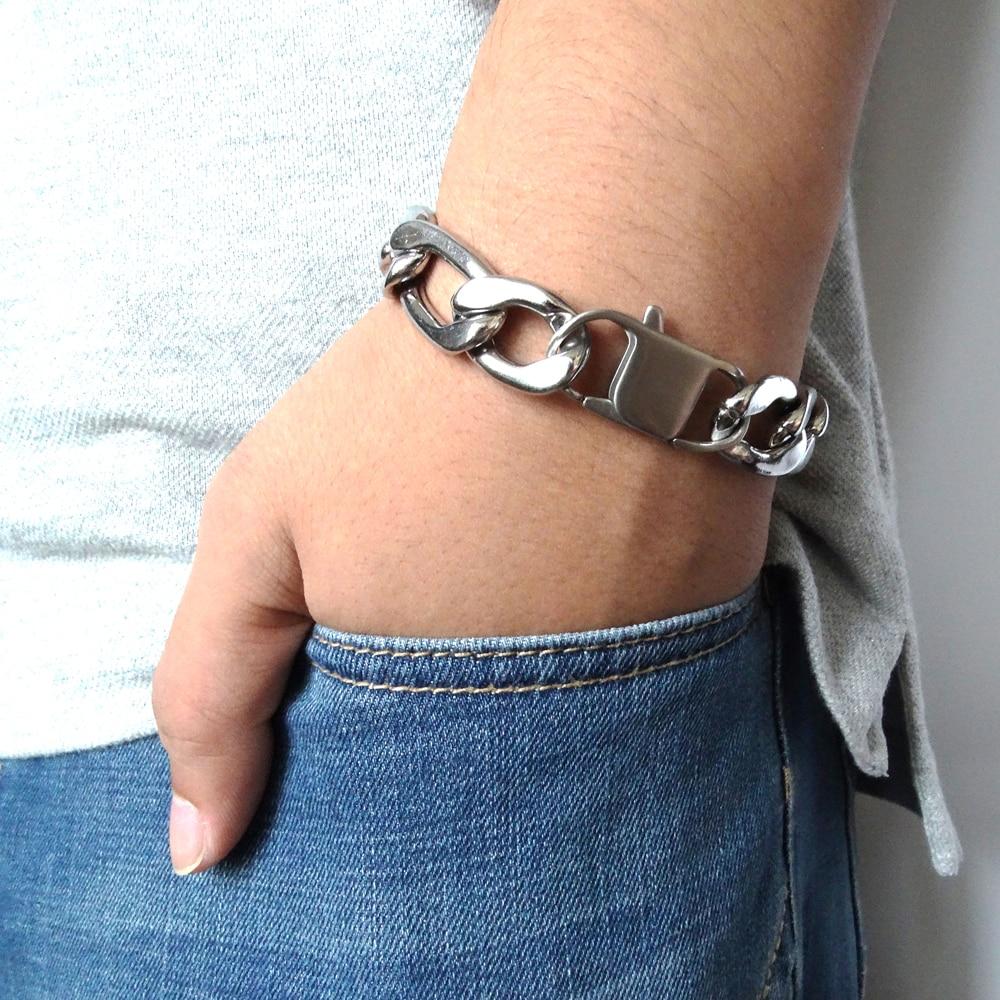 

Мужской браслет Figaro Chain 100% браслет из нержавеющей стали 6 мм 8 мм 12 мм ширина 8 дюймов серебряный цвет ювелирные изделия для мужчин и женщин