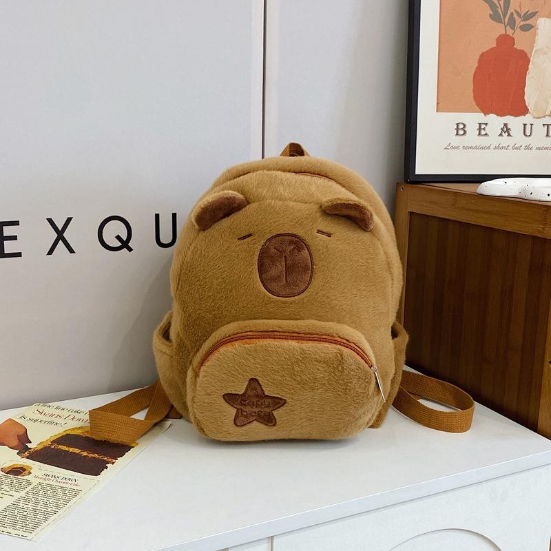 

Рюкзак Capybara Double Shoulder с рисунком из мультфильма для студентов, повседневный рюкзак для отдыха на природе