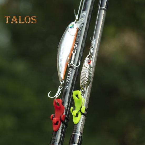 10 Stück Angelköder-Hakenhalter mit Gummiringen, universeller Angelruten-Köder-Fishook-Halter mit Löchern, Angelzubehör