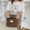 Vintage Leopardenmuster Damen Aufbewahrungstaschen Tragbare Leinwand Damen Clutch Kosmetiktasche Lässige Damen Make-up-Etui Geldbörse Handtaschen