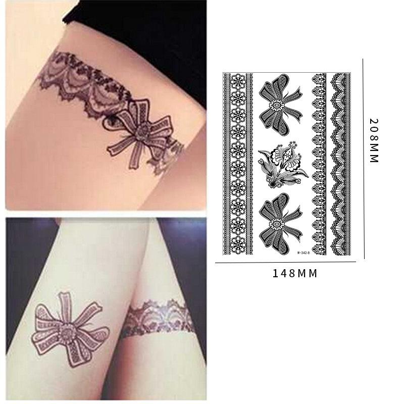 Tattoo-Aufkleber Party Schwarz Ausgehöhlte Spitze Tattoo-Aufkleber Wasserdicht Henna-Tattoo