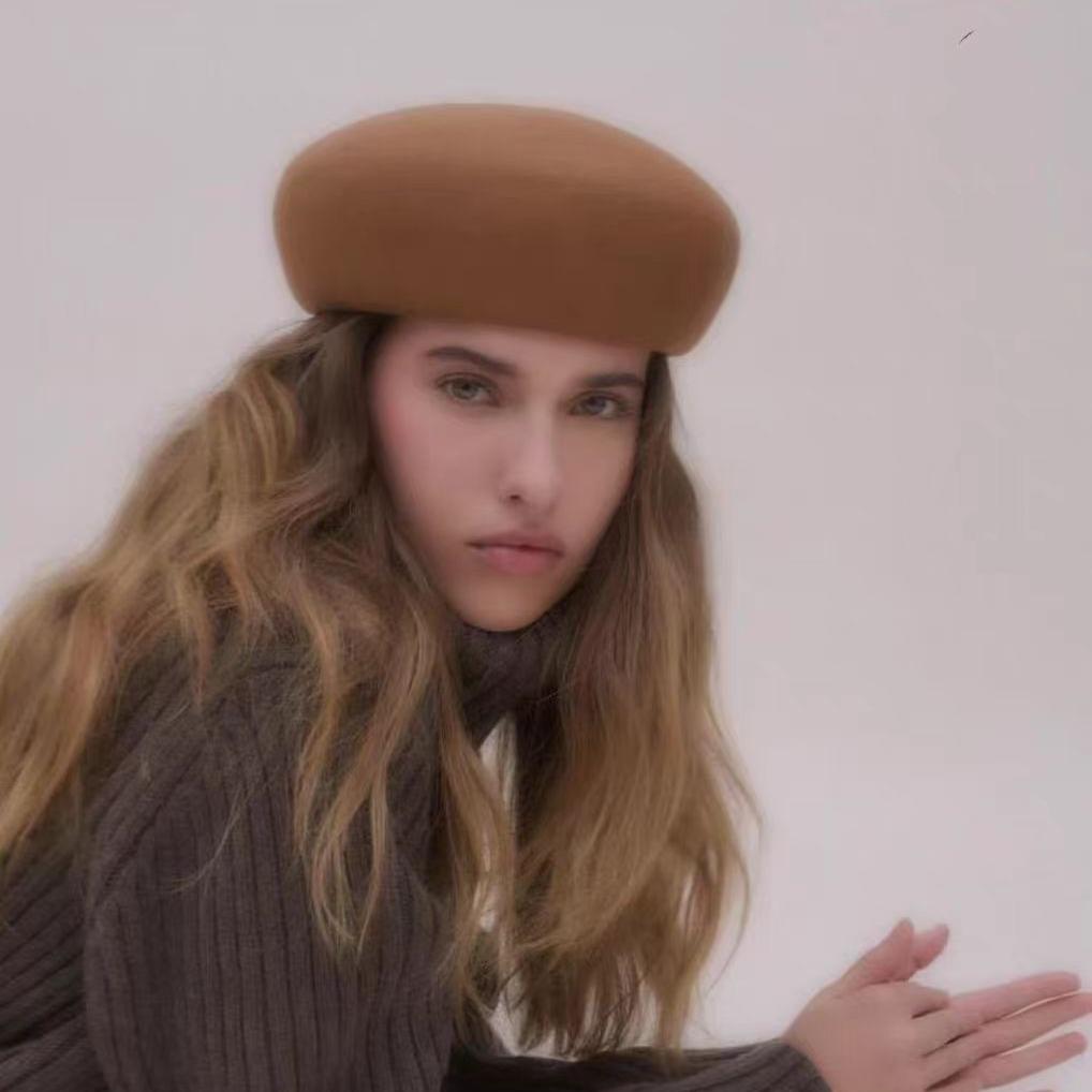 French Retro Wool Hardtop Fedoras Hat Women Ladies Autumn Winter Keep Warm Felt Beret Party Weddings Church Elegance Pillbox Hat
