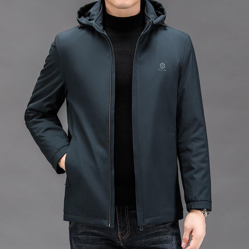 

Casual Thickened Warm and Cold-proof Cotton Jacket for Men In Winter New Style Middle-aged Daddy Wear Removable Hat Cotton Jacket 5XL