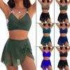 Costume da bagno Bikini Europeo e Americano 2026 Donna Sexy Colore Unico Sottile Gonnellino in Rete Costume da Bagno Diviso Esplosione