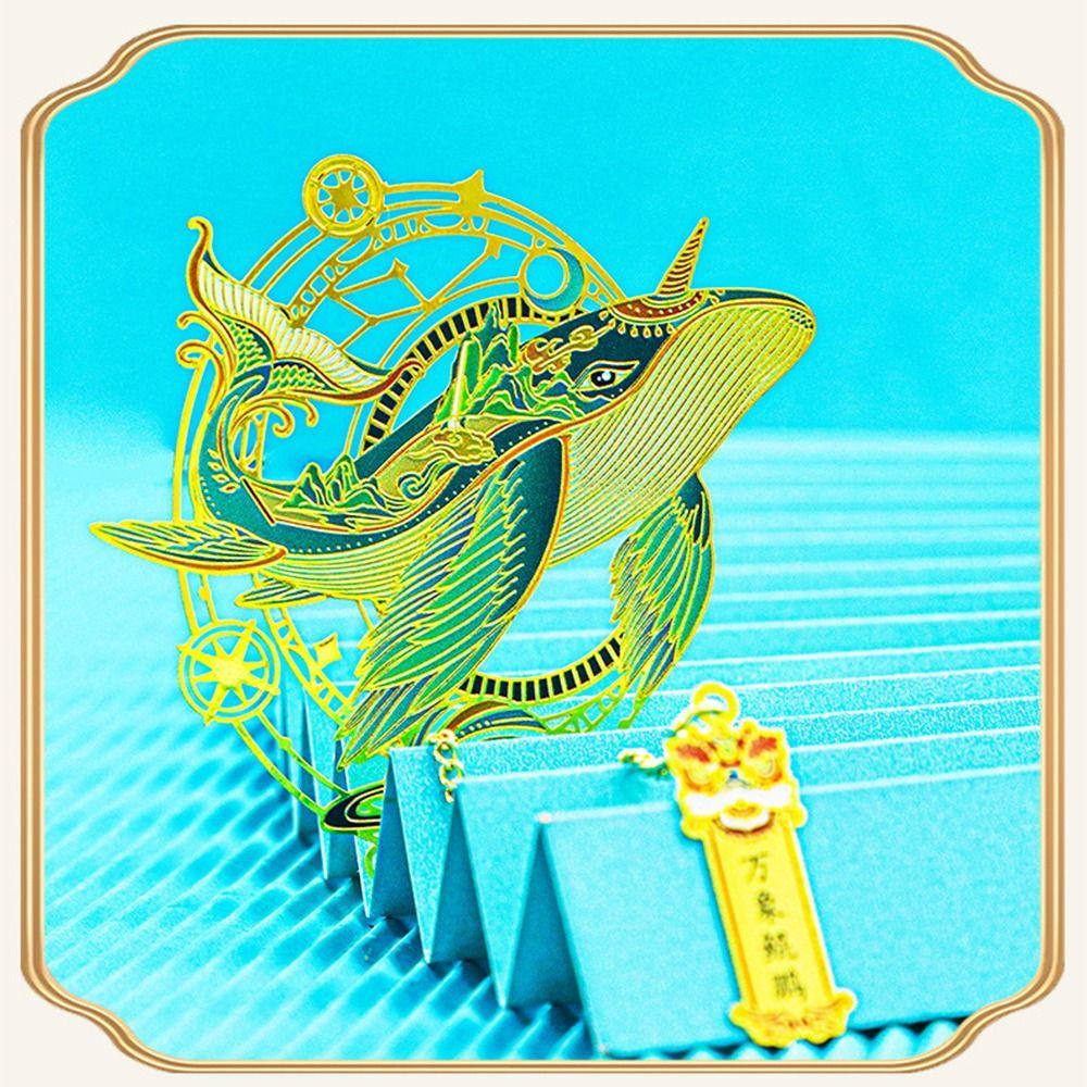 Creative Hollow Metal Bookmarks 12 Month Metal Bookmark Chinese Beasts Bookmark  Office Reading