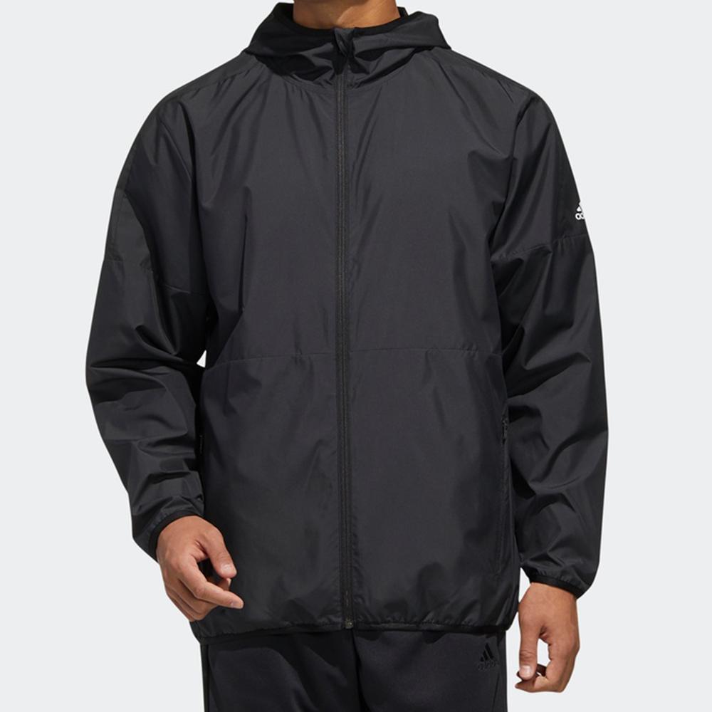 adidas Men's Windbreaker Hooded Jacket Black FM5345