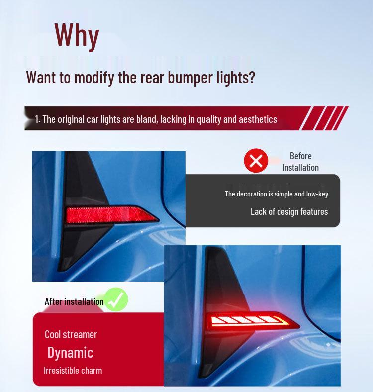 Compatible Rear Bumper LED Brake & Turn Signal Lights for 2021-2023 Toyota Veloz