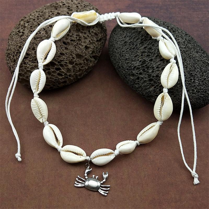 Sea Turtle Fish Crab Bracelet Necklace For Women Girls Hot Summer Manta Ray Bohemian Handmade String Rope Chains Female Jewelry