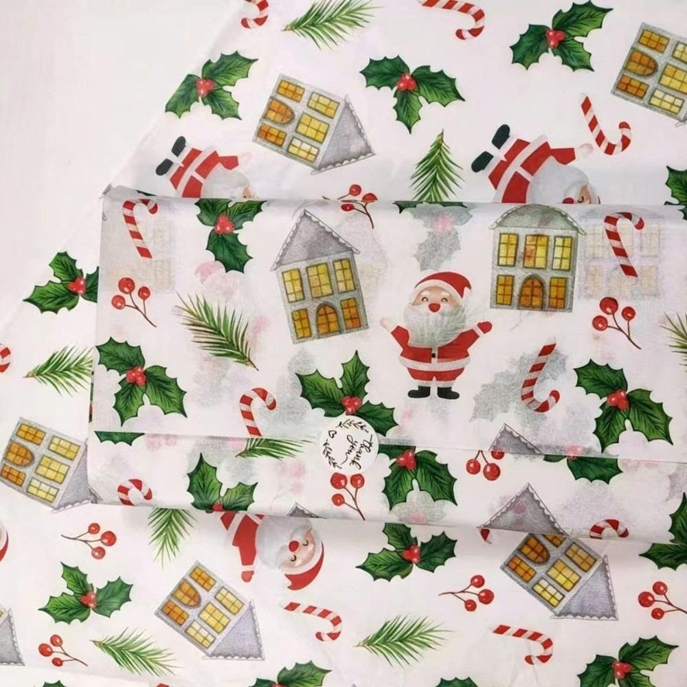 10 Blätter/Packung Weihnachtsmann Weihnachten Taschentuch Zuckerstange Strauß Blumenverpackung Geschenkverpackung