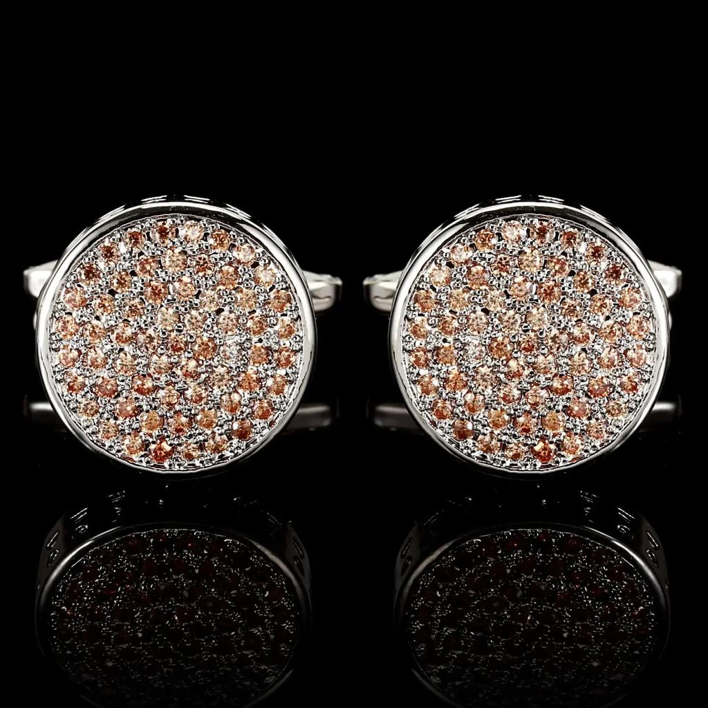High-end Luxury Zircon Cufflinks Men's Fashion Business Banquet Shirts Buttons French Rhinestone Cuff Links Wedding Accessories