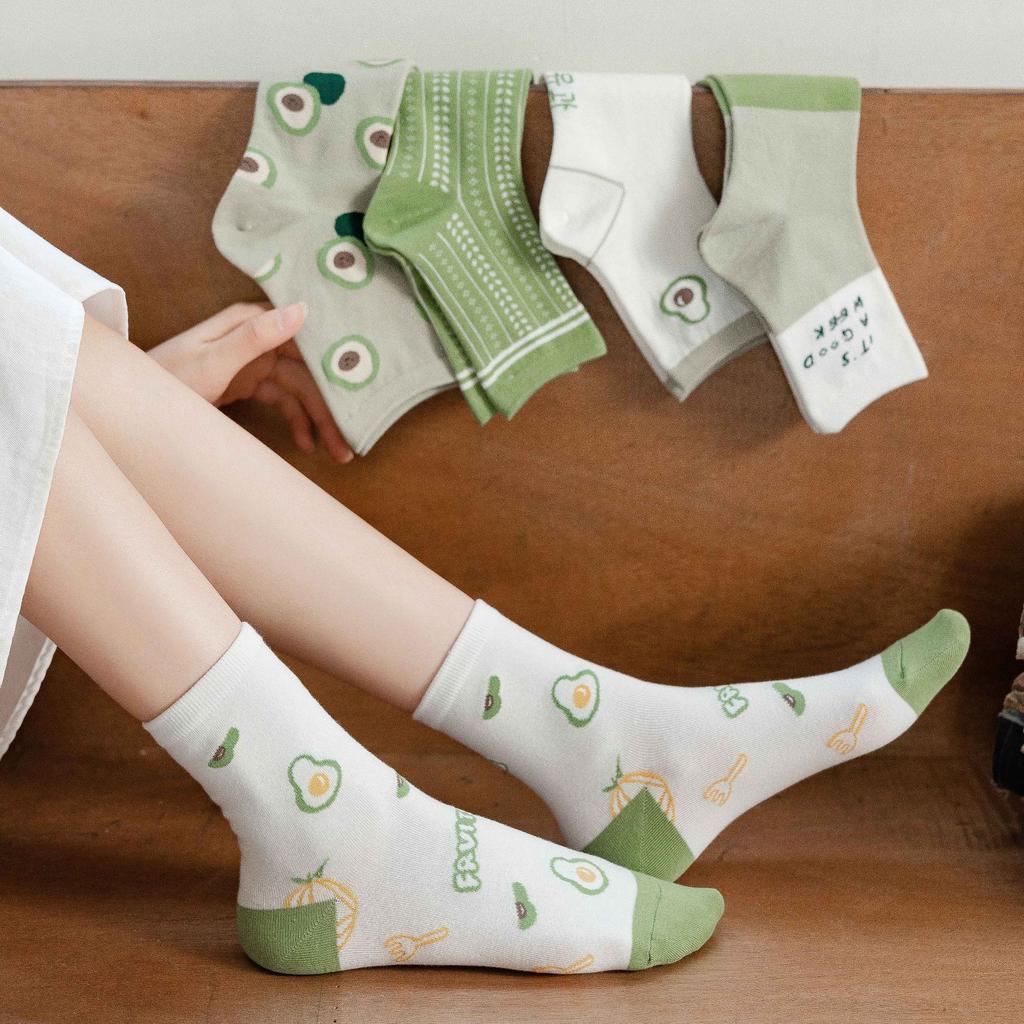 Spring And Autumn Socks Fashion Trend Dongdaemun Fruit Socks Medium Tube Socks Cotton Socks Personalized Student Socks