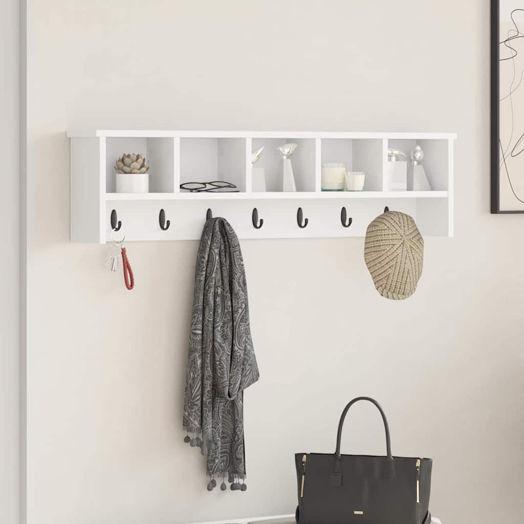Wall Mounted Nightstand White 100 x 16 x 26 cm Engineered Wood
