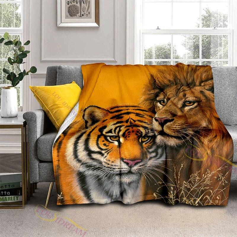 Galaxy Animal Tiger Print Fluffy Blanket Home Decoration Suitable for Living Room Bedroom Office Office Travel Blanket