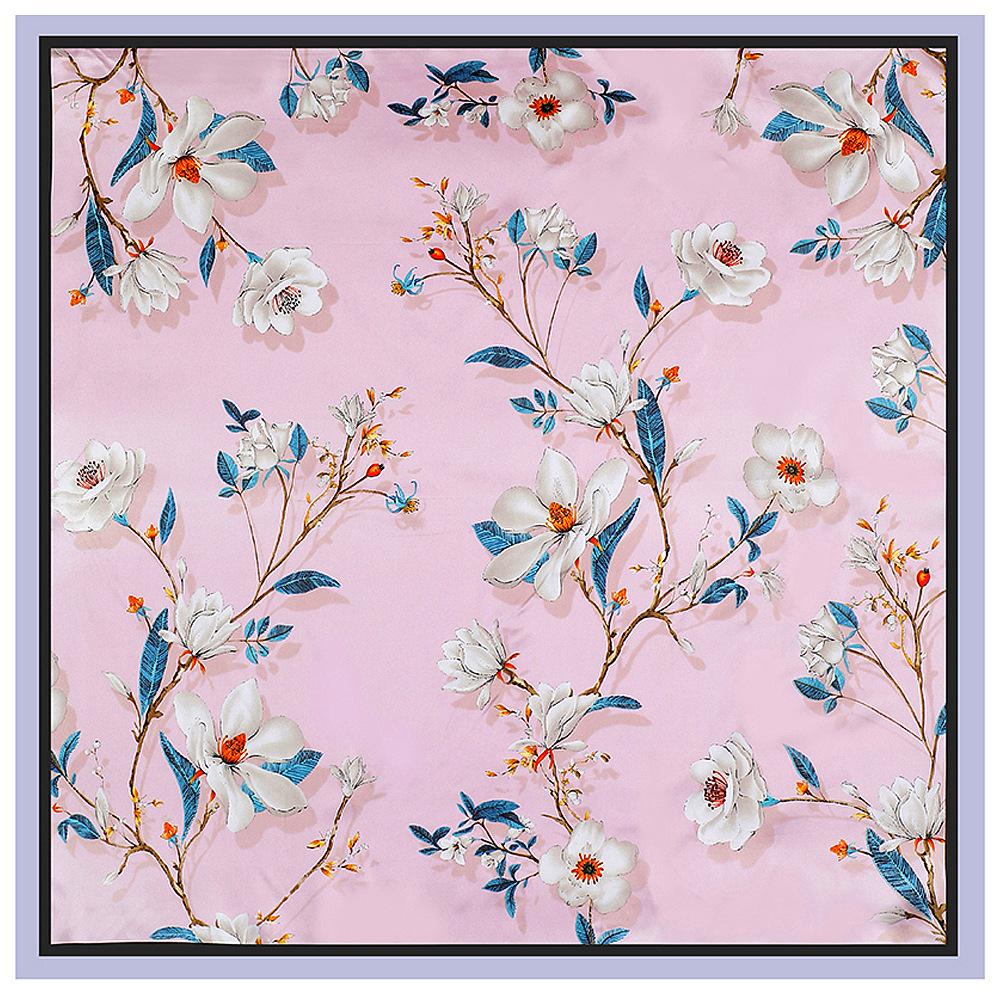 90Cm * 90cm Retro Large Square Scarf - Women s Floral Print Shawl, Beach Sunscreen Cover, Tube Top, Travel Wrap
