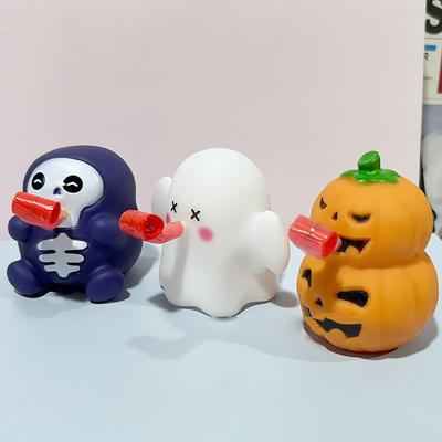 Halloween Pinch Stress Relieving Toy Cute Pet Squeezing Sound Rolling Tongue Relief Tool
