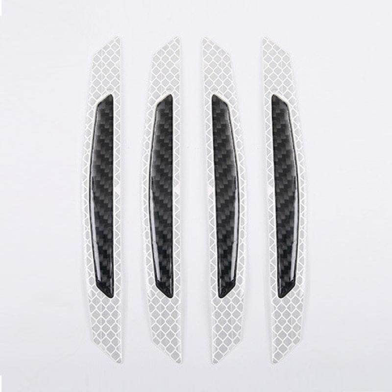 4PCS Car Reflective Stickers Carbon Fiber Strips Car Door Anti-Scratch Protection Guards Trim